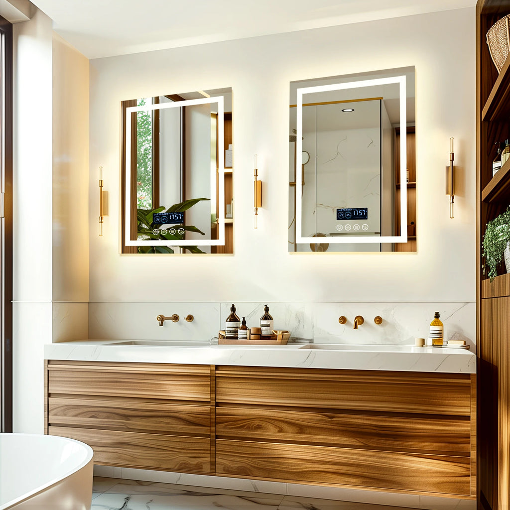 Lighted Bathroom Mirror with Bluetooth Speaker Smart LED