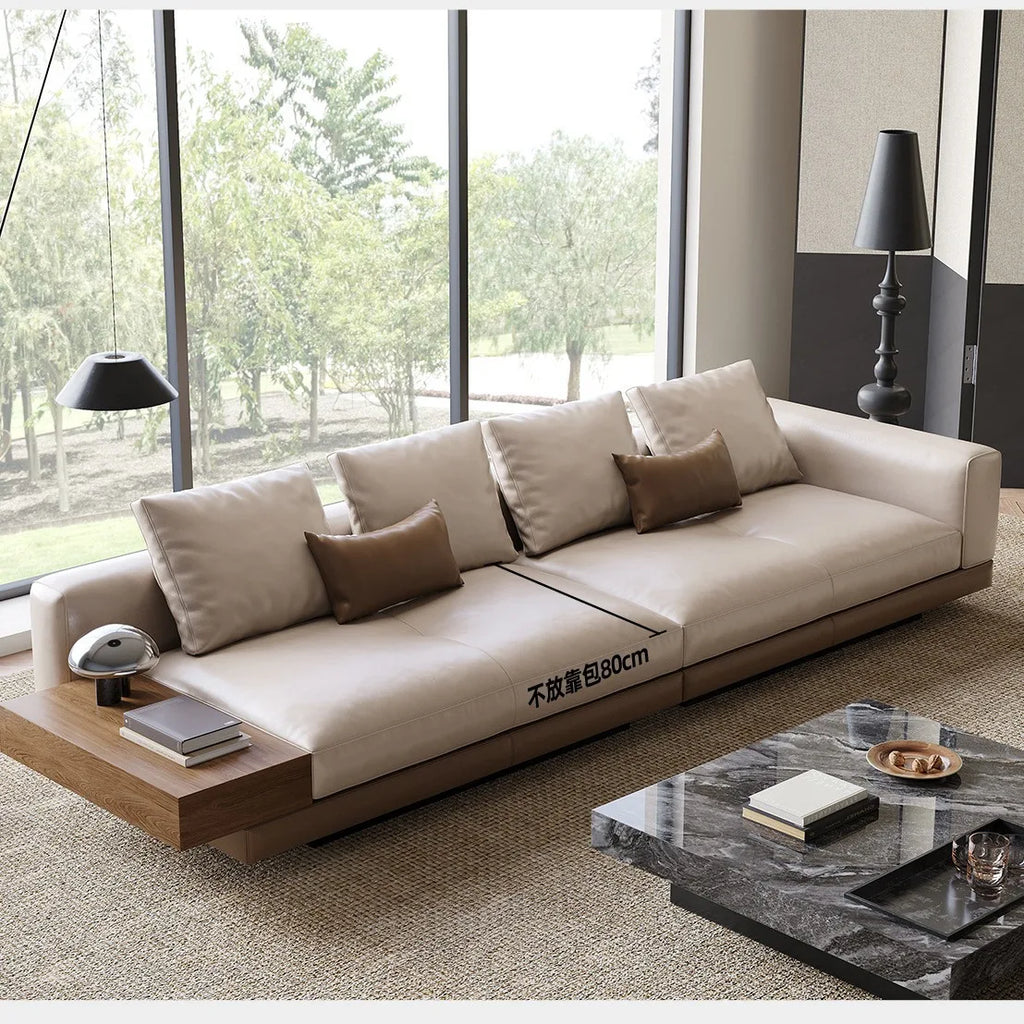 Connelly Leather Italian Minimalist Sofa