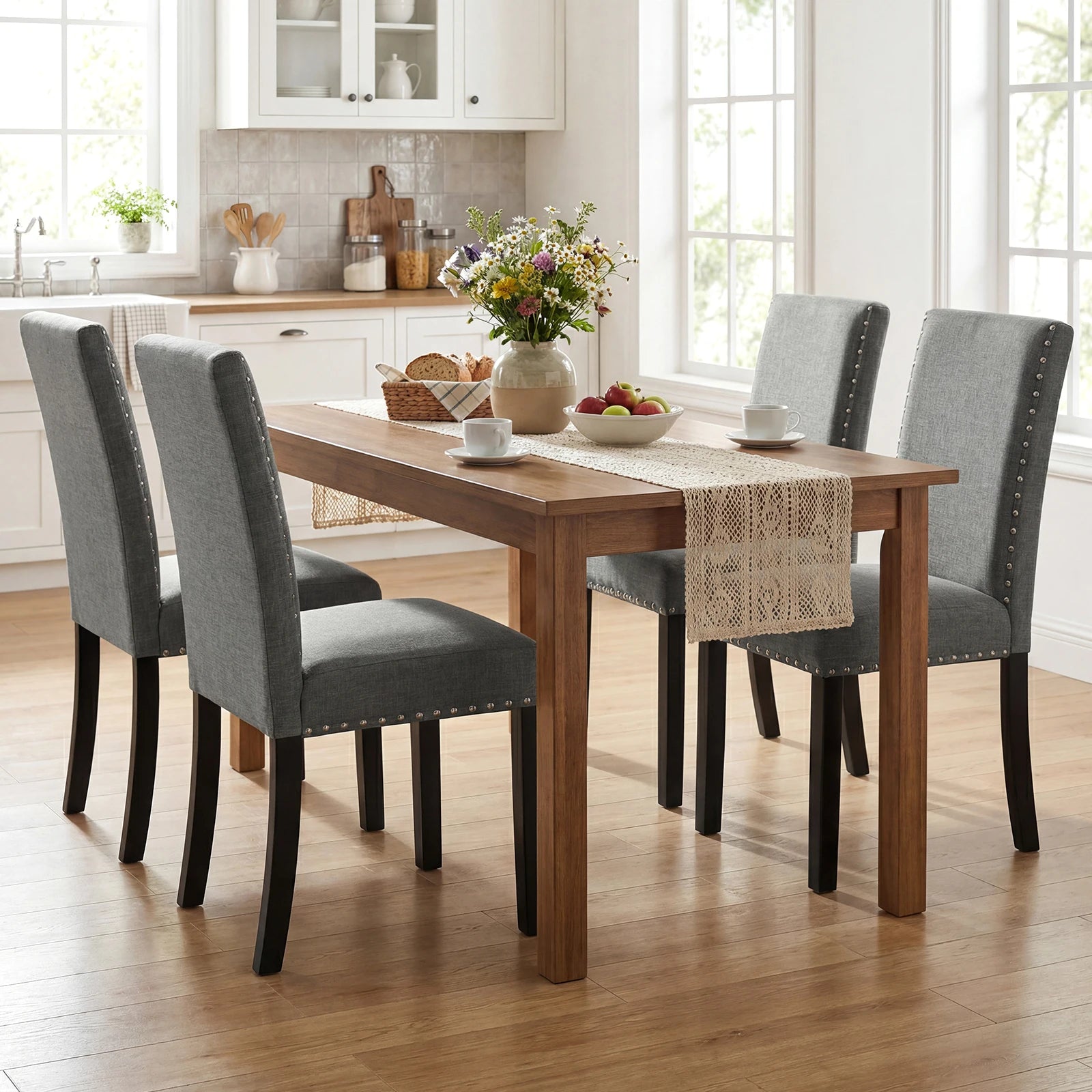 Wooden Dining Chairs Set of 4