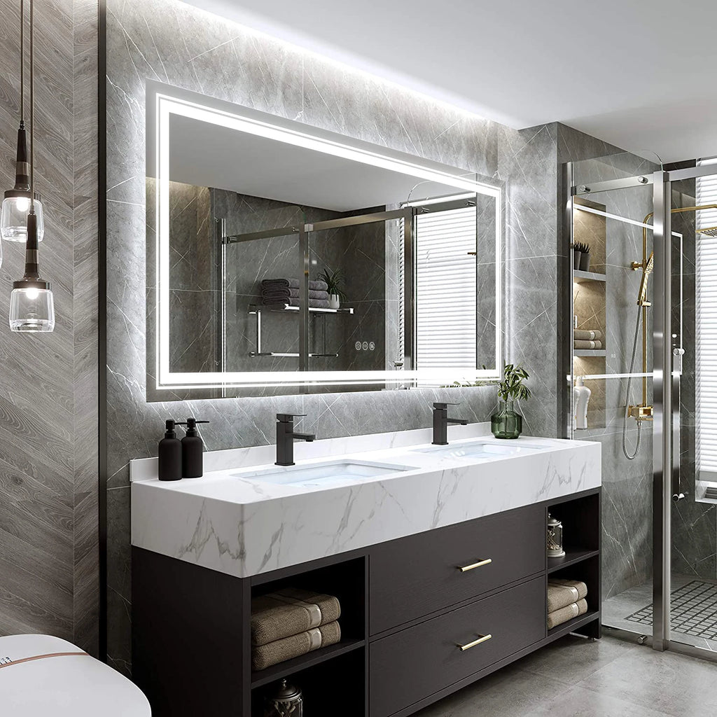 LED Bathroom Mirror with Lights, Anti-Fog, Dimmable, Backlit