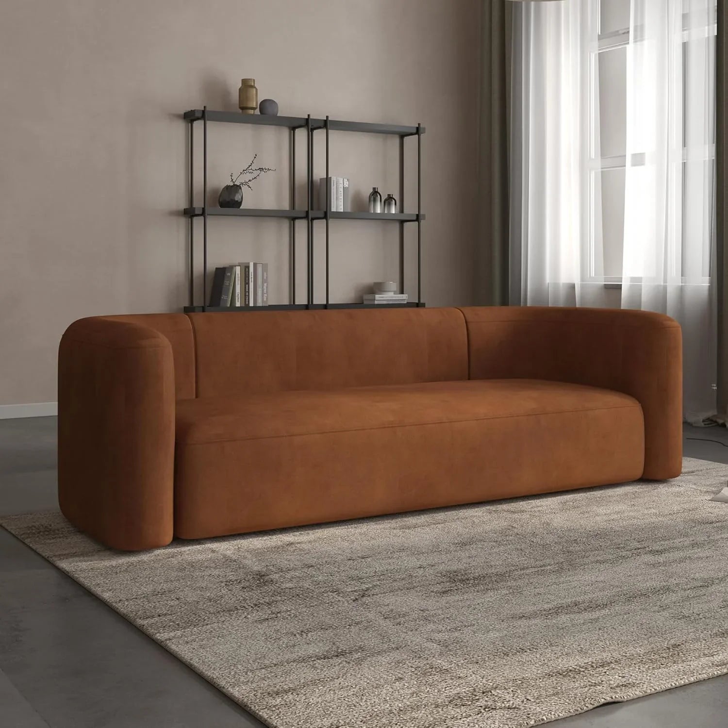 Modern L Shaped Velvet Sofa With Chaise