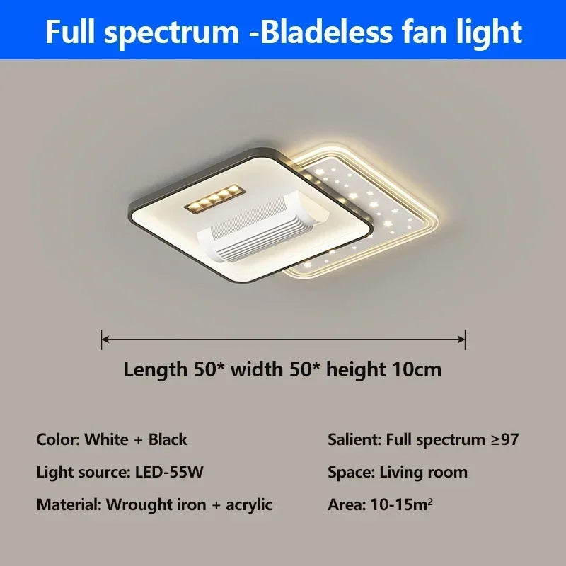 Modern Bladeless Ceiling Fan with Light And Remote