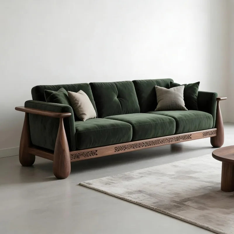 Minimalist New Chinese Style Solid Wood Living Room Sofas