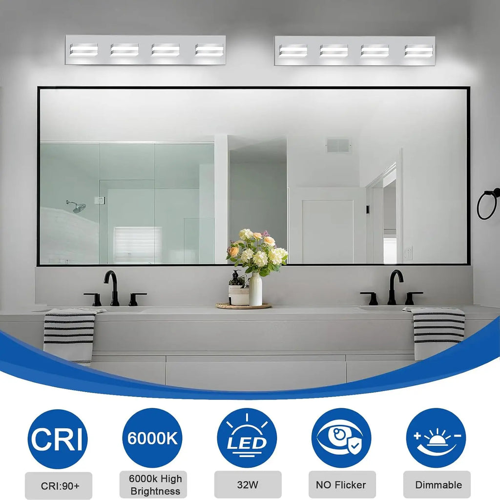 4-Light Dimmable LED Bathroom Vanity Light