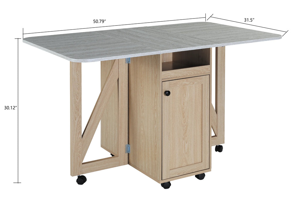 Foldable Dining Table for Small Space Space Saving Multi - purpose Folding Table with Storage for Kitchen Living Room Bedroom Home Office