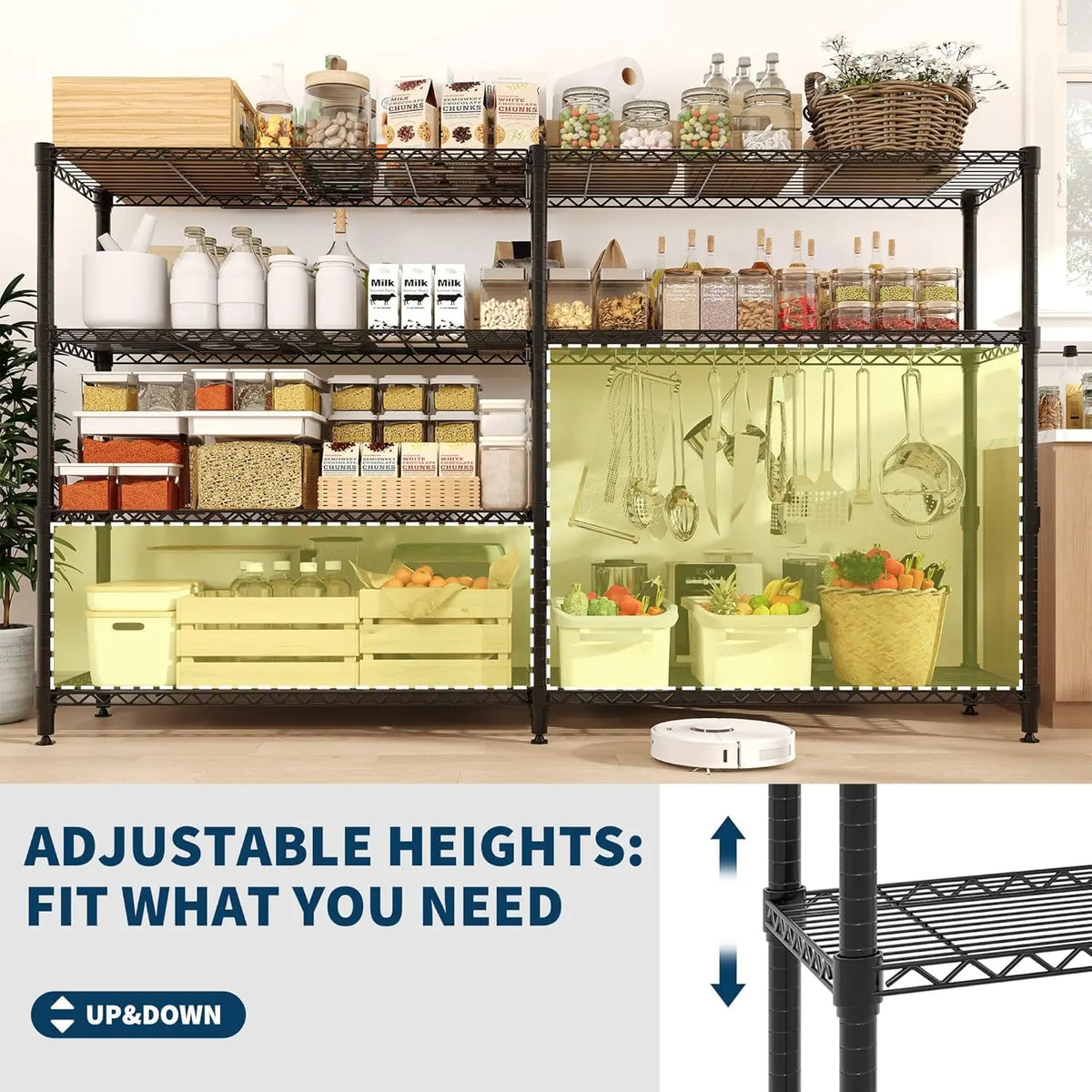 Metal Storage Shelves Heavy Duty Wire Shelving Adjustable Rack Shelf