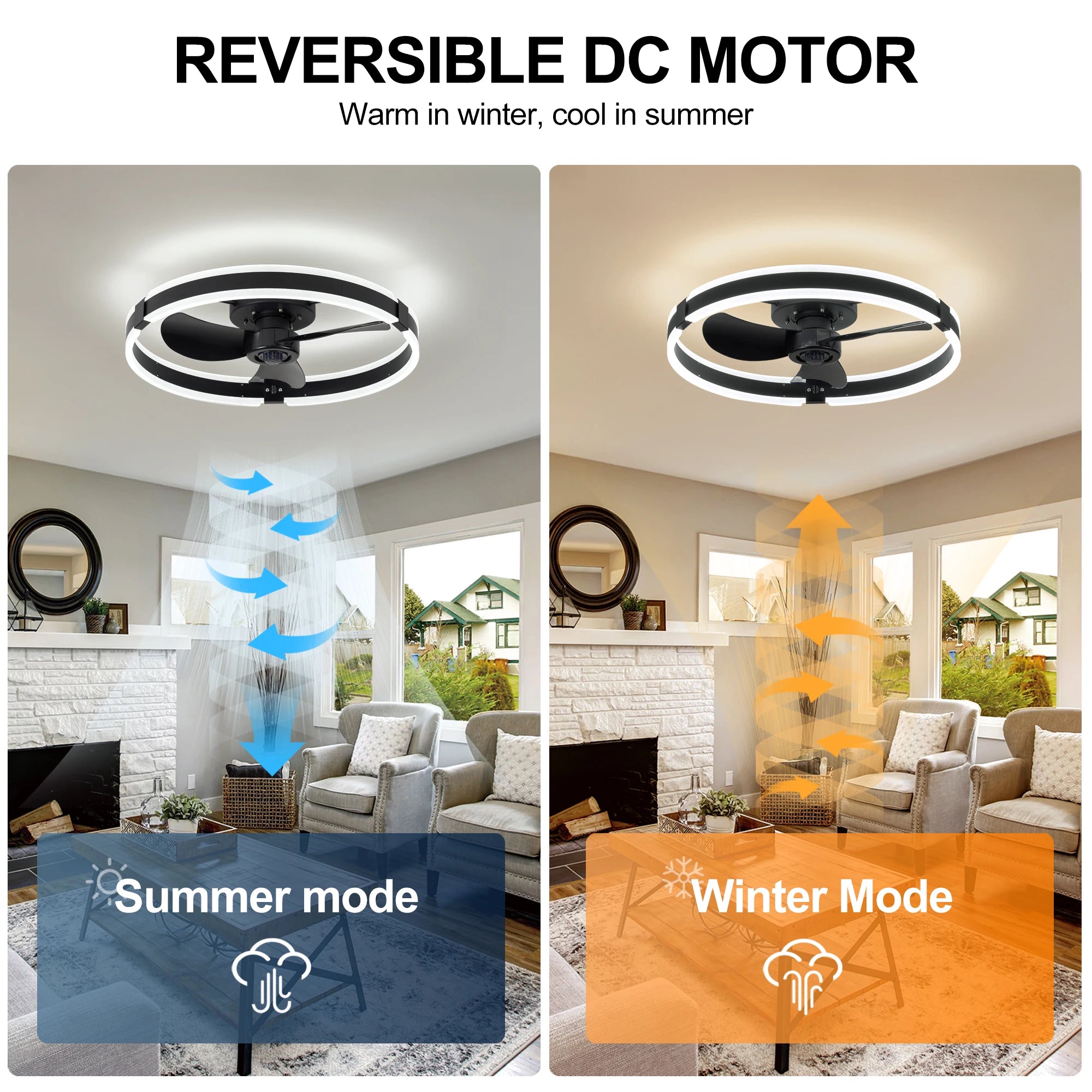 LED ceiling fan, 3-blade with lights and remote