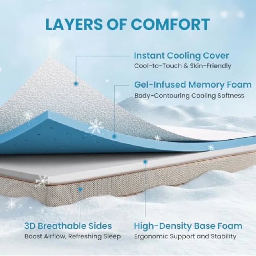 Cooling mattress topper for bedroom