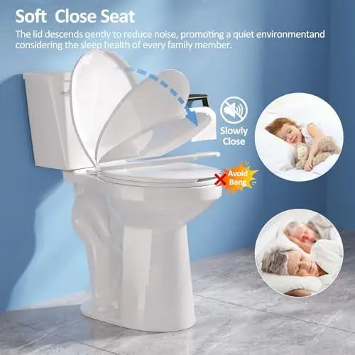 21 Inch High Toilet Elongated With Comfort Chair Seat, 1.28 Gpf Powerful Single Flush Extra Tall Toilet, 12 Inch Rough