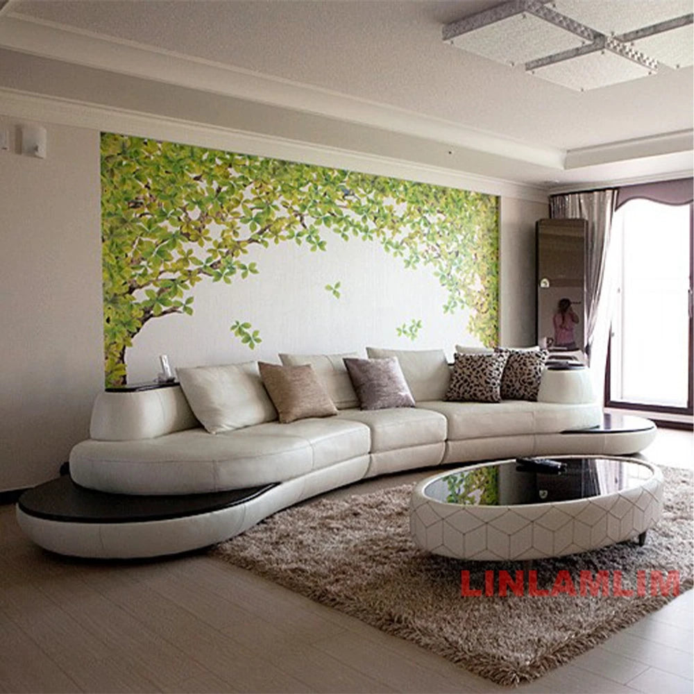 Luxury Modern Curved Genuine Leather Sofa Sectional Couch