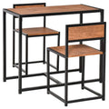 3-Piece Industrial Dining Table Set for 2