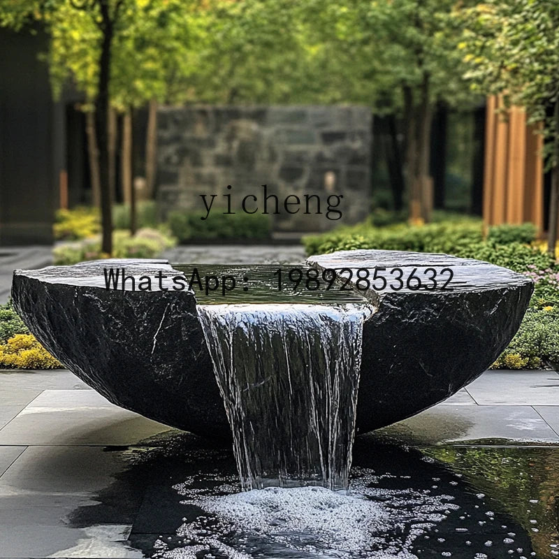 Black Mountain stone water bowl basin