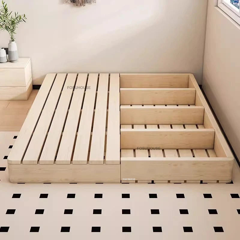 Tatami Solid Wood Japanese Queen Double Bed Frame