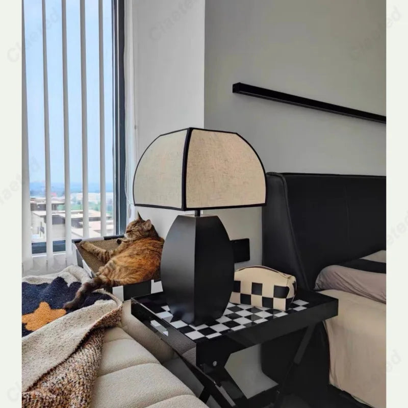 Modern Simple LED Fabric Lampshade Table Lamp