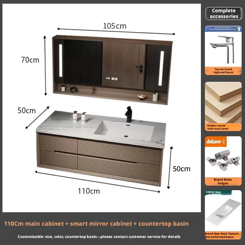 Bathroom Vanity Stone Slab Ceramic Basin