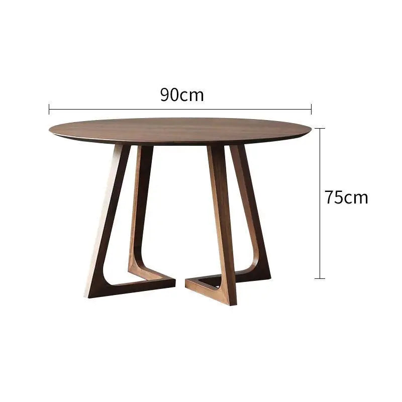 Japanese style round solid wood  dining table