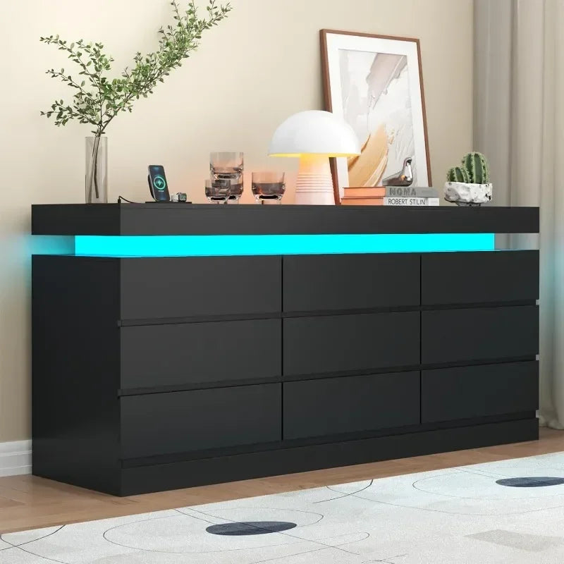 9 Drawer Dresser with Power Outlet