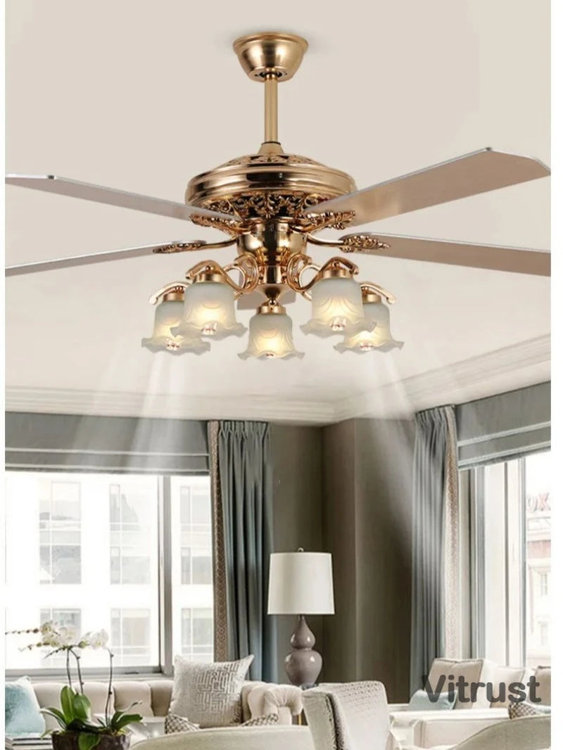 Gold Ceiling Fan Light 42inch 52in
