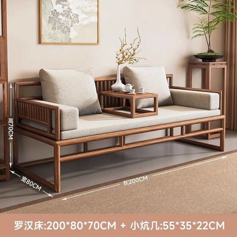 New Chinese Solid Wood Sofa Bed Coffee Table Combination