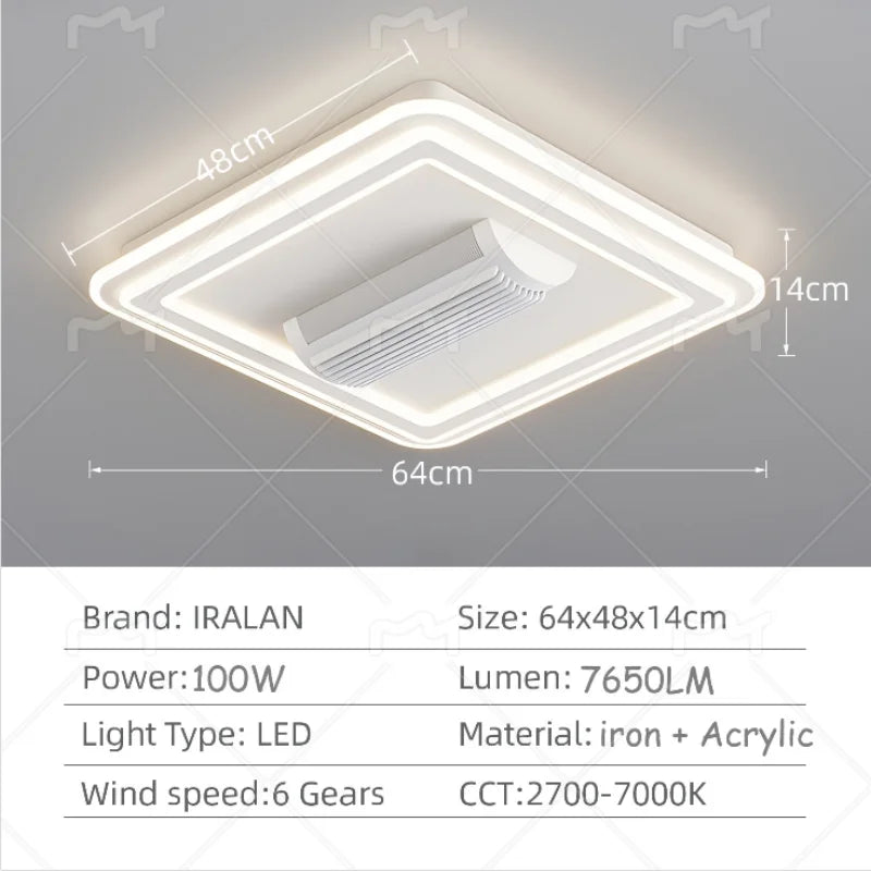Bladeless ceiling fan with light remote control
