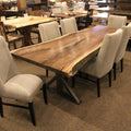 Large Solid Walnut Wood Slab Dining Table