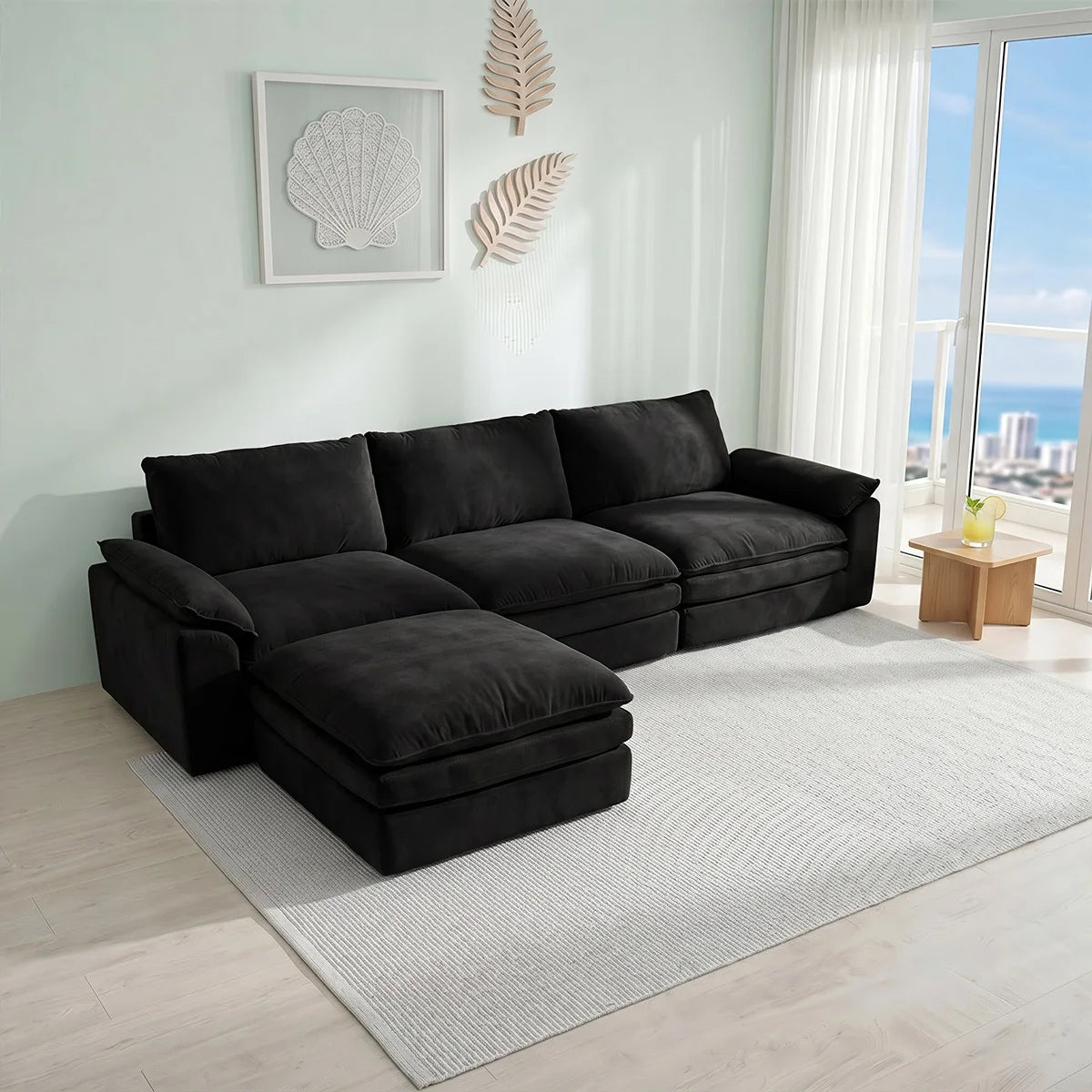 Summer Fresh Cream Style Modular Block Sofa