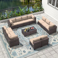14 Pieces Patio Set, Sectional Furniture Rattan Wicker Set