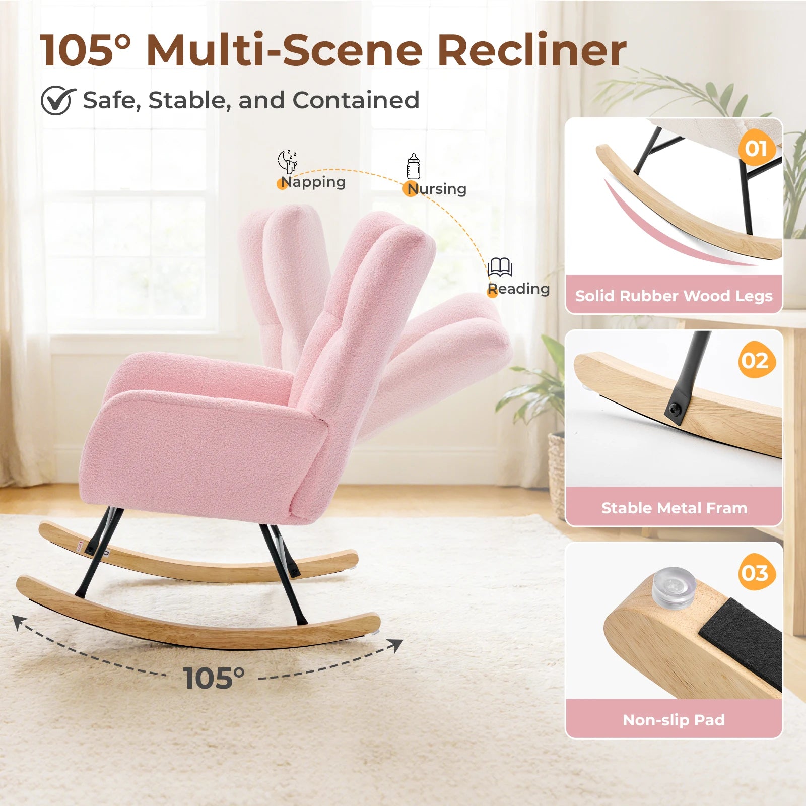 Upholstered Saucer Rocking Chair