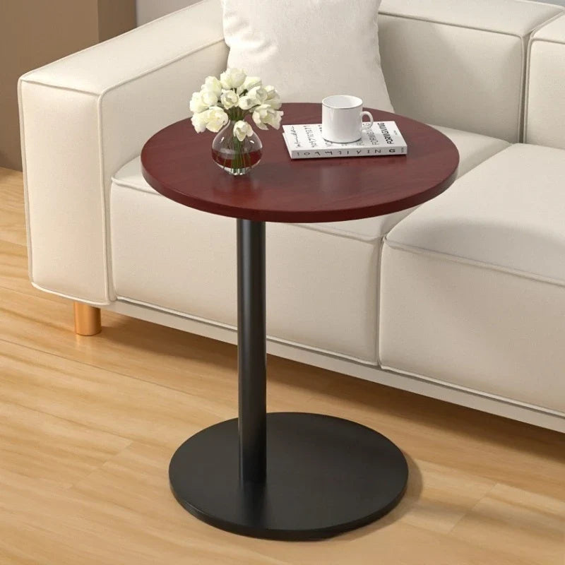 Modern Round Dining Table Portable Foldable Wheeled Side Table