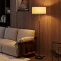 2-Light Floor Lamp with White Fabric Shade
