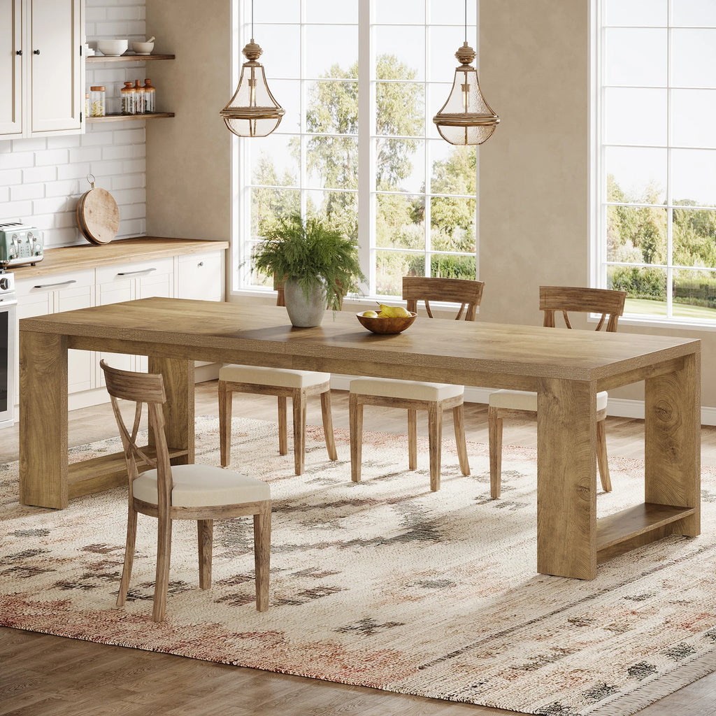 86.61-Inch Modern Narrow Long Dining Table for 6-8 People