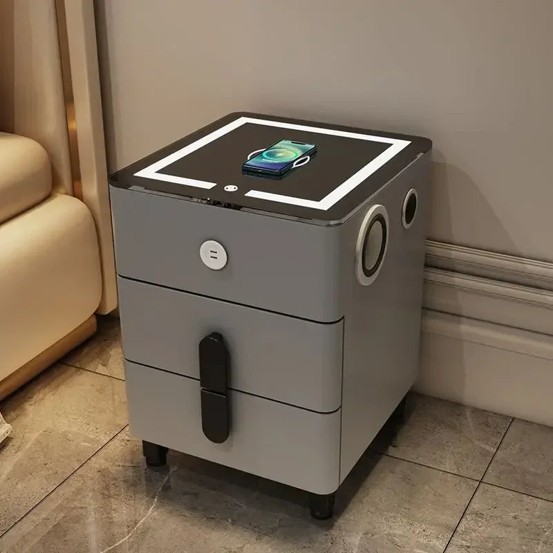 Nordic Glass Luxury Dressing Vanity Table with Smart Wireless Charging