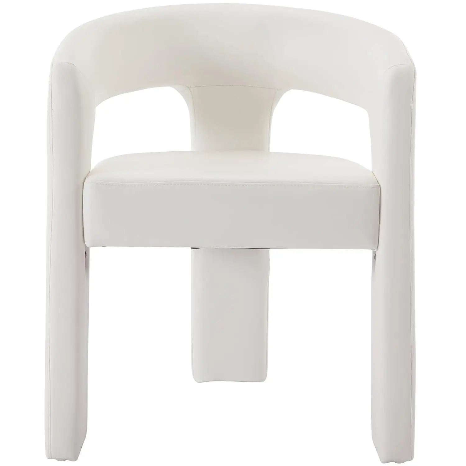 Upholstered Barrel Dining Chair Faux Leather