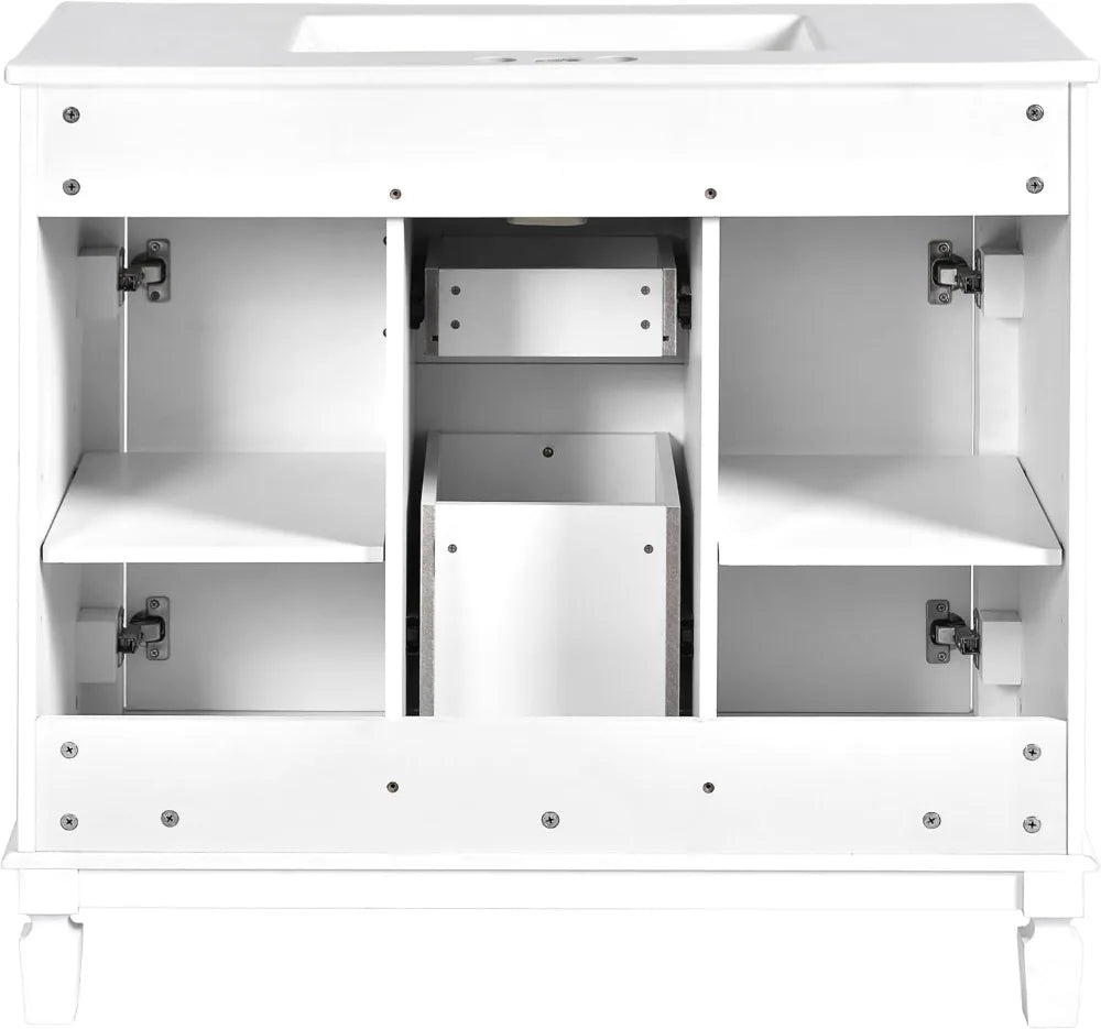 36'' Bathroom Vanity with Ceramic Sink, 2 Doors 2 Drawers