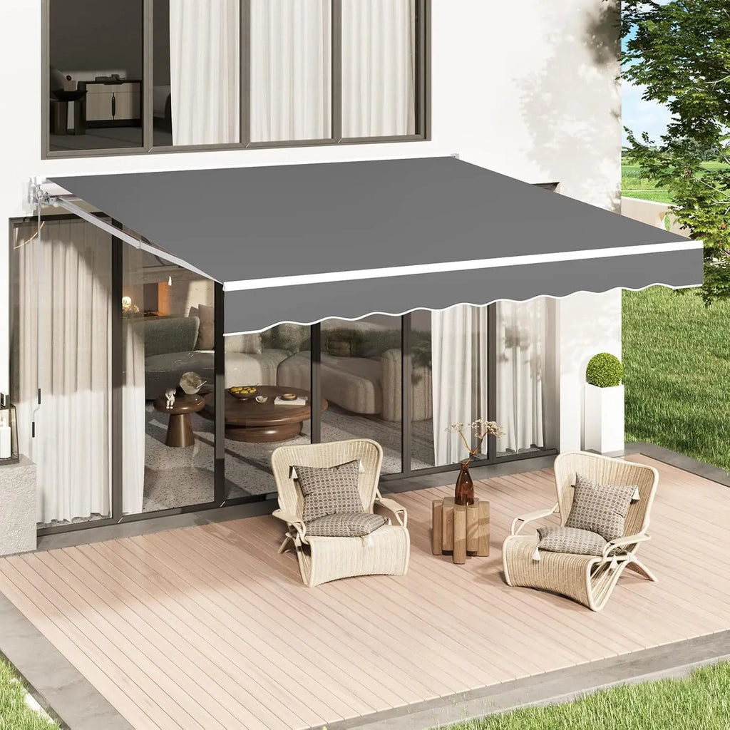 Retractable Awning, 10'x8' Manual Awnings for Patio