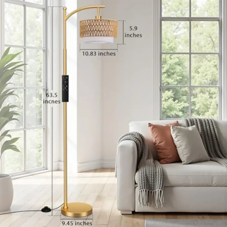 Arc Floor Lamp for Living Room with Remote,