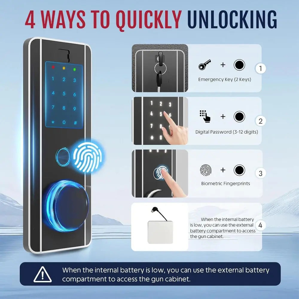 16-18 Biometric Fingerprint Gun Safe Large Cabinet for Rifles Pistols Shotguns