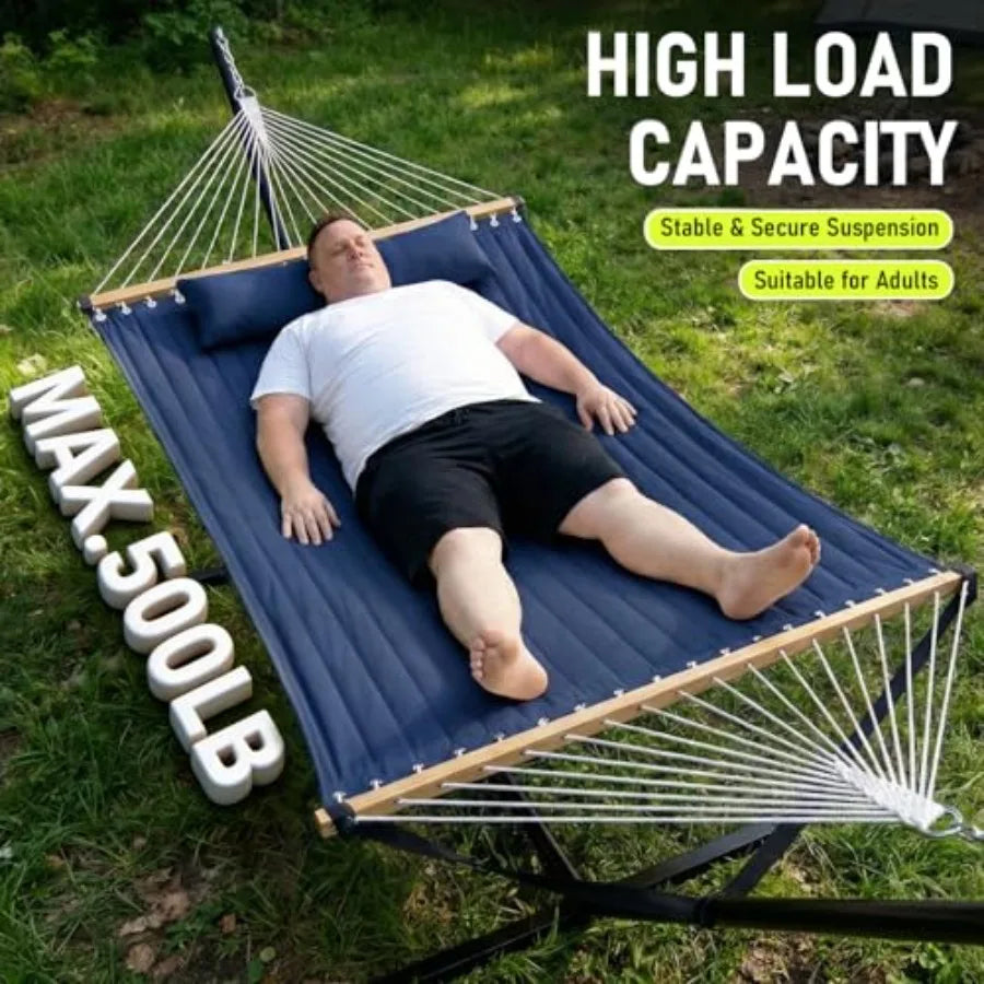Double Hammock with Stand for Outdoor