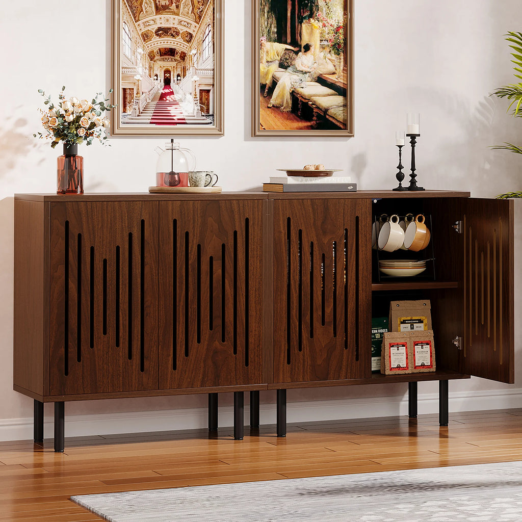 Vintage Storage Cabinet Set of 2, 59" Sideboard Buffet with Storage,