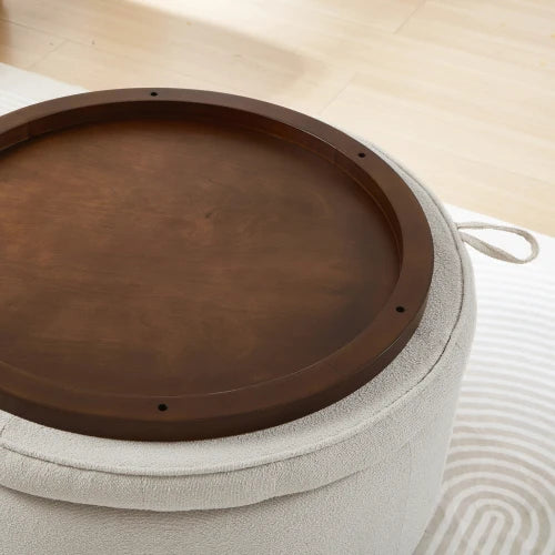 Round Storage Reversible Lid Ottoman