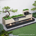 Outdoor flowing water, garden, fish pond, flower bed