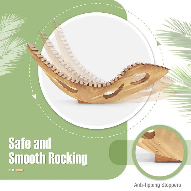 Acacia Wood Patio Rocking Sun Lounger