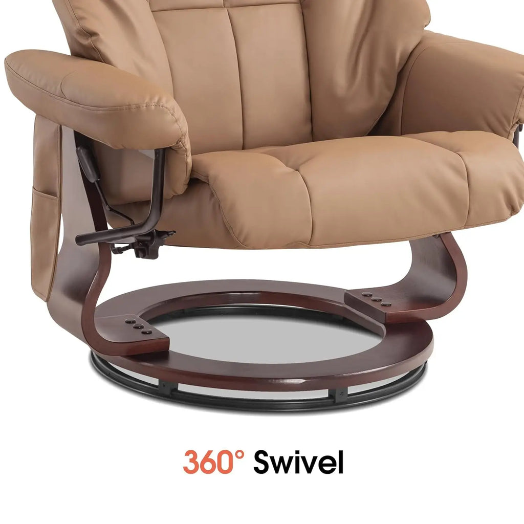 Manual Swivel Recliner Chair with Ottoman