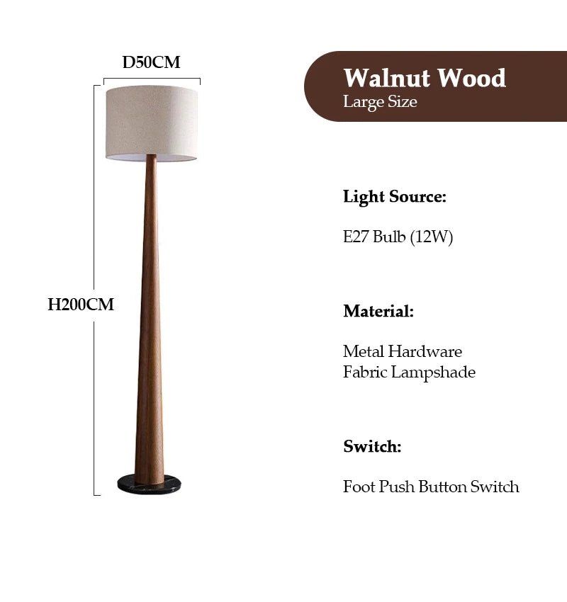 Luxury Modern Large Wood Floor Lamp