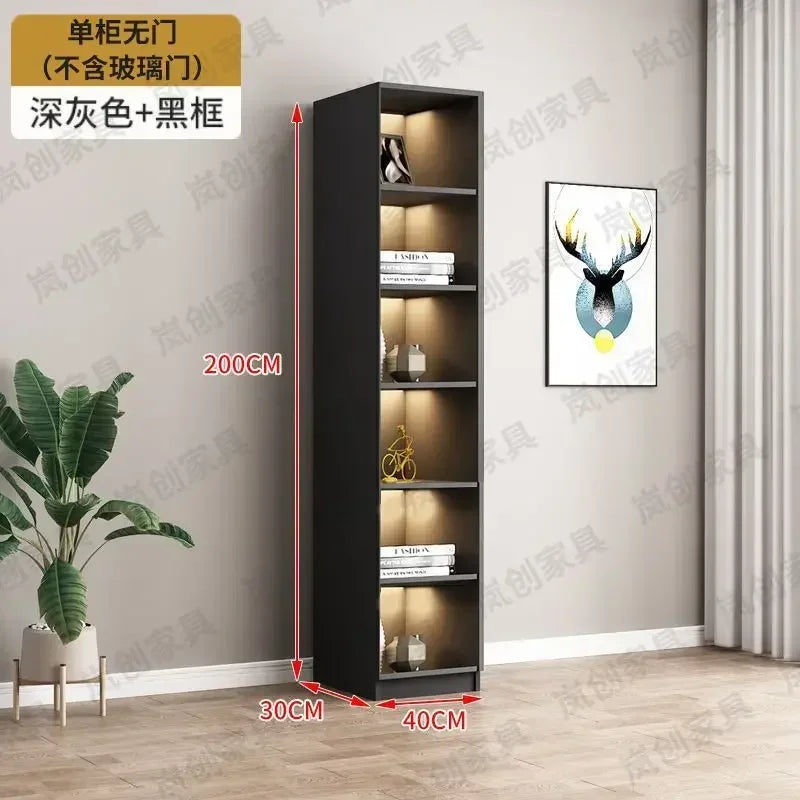 Modern Living Room Cabinet Bookcase with Glass Door Display