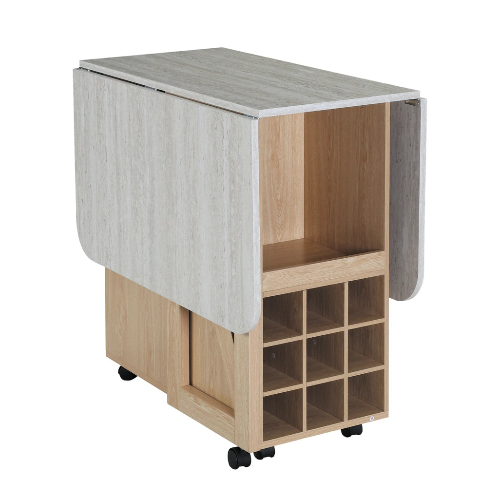 Foldable Dining Table for Small Space Space Saving Multi - purpose Folding Table with Storage for Kitchen Living Room Bedroom Home Office