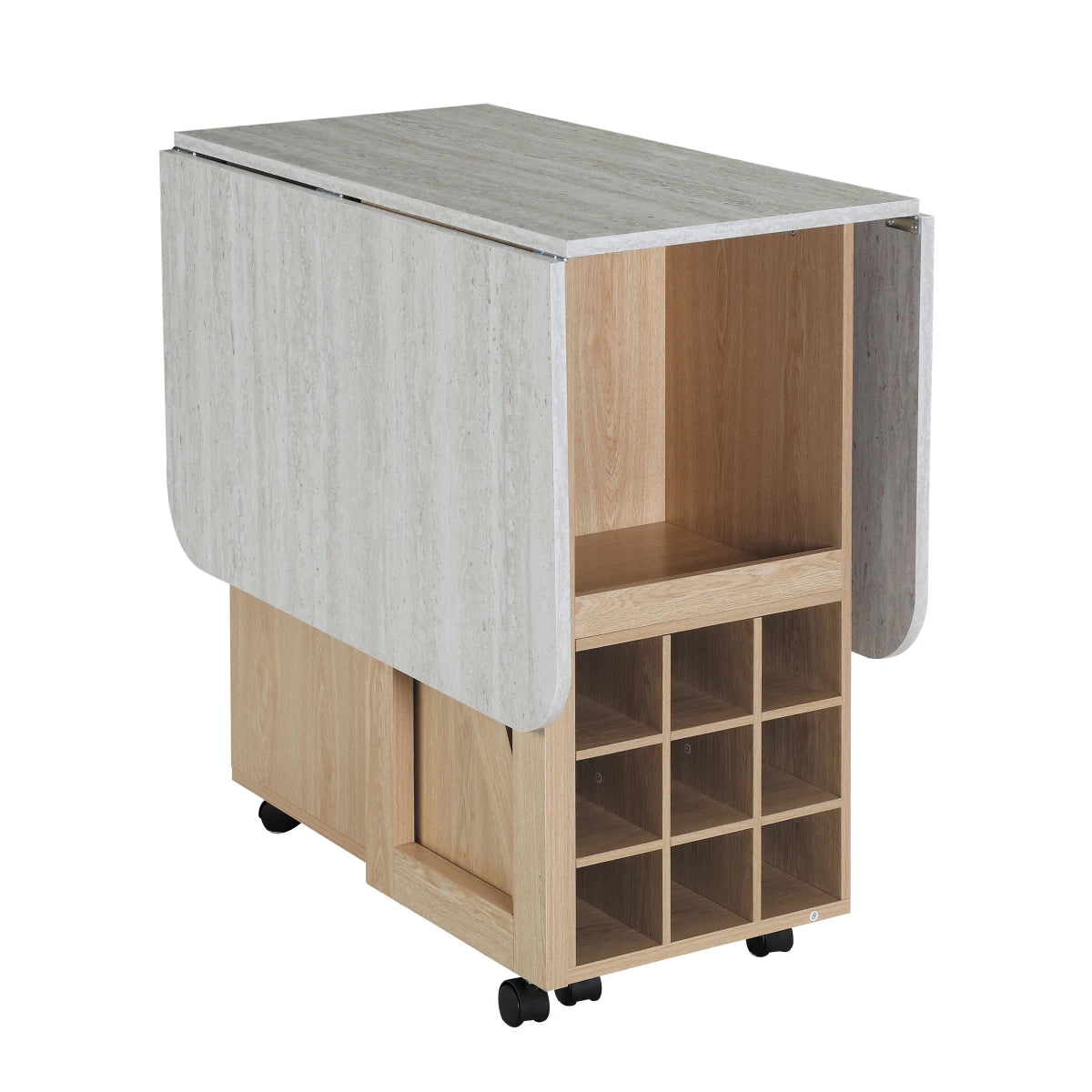 Foldable Dining Table for Small Space Space Saving Multi - purpose Folding Table with Storage for Kitchen Living Room Bedroom Home Office