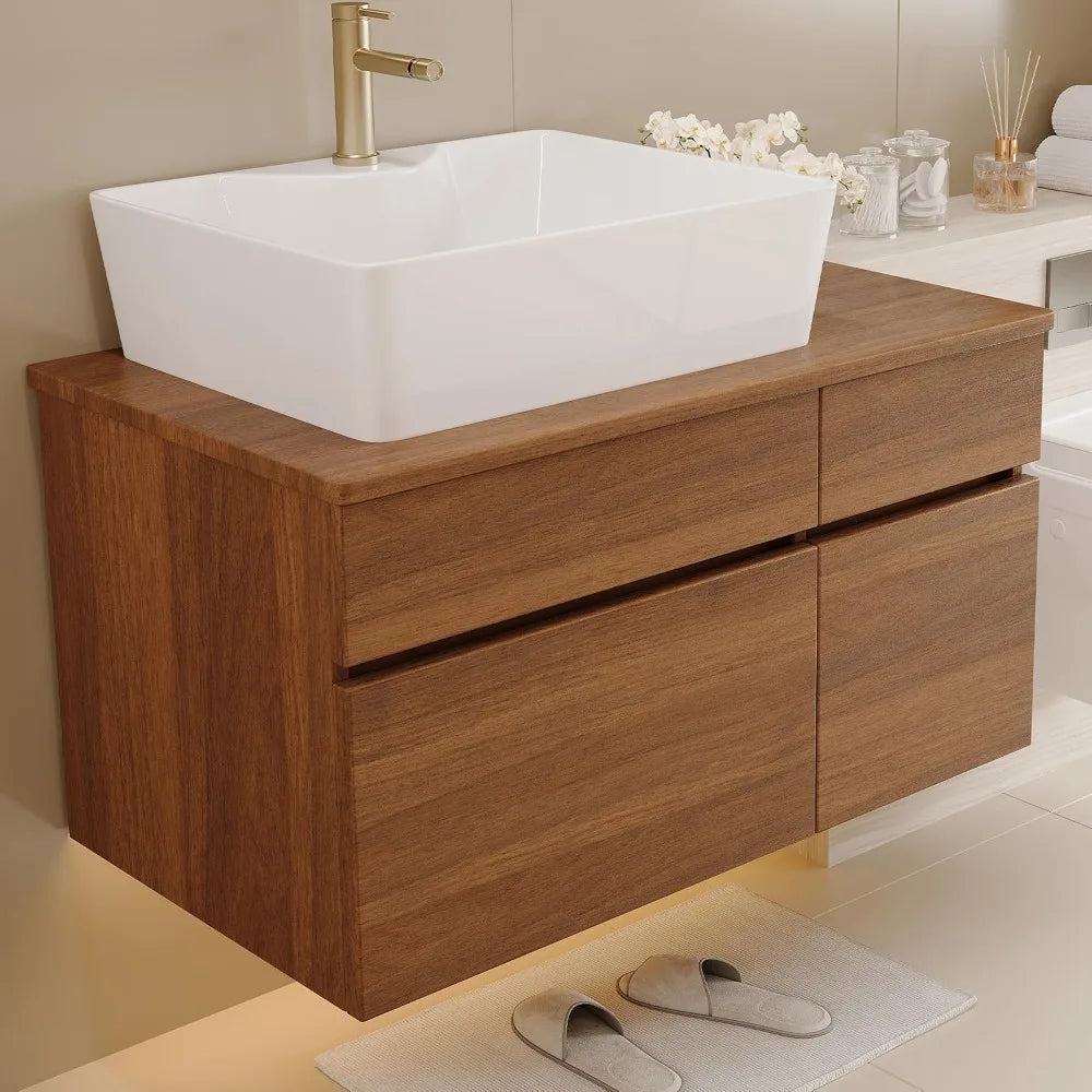 32" Wall-Mounted Bathroom Vanity
