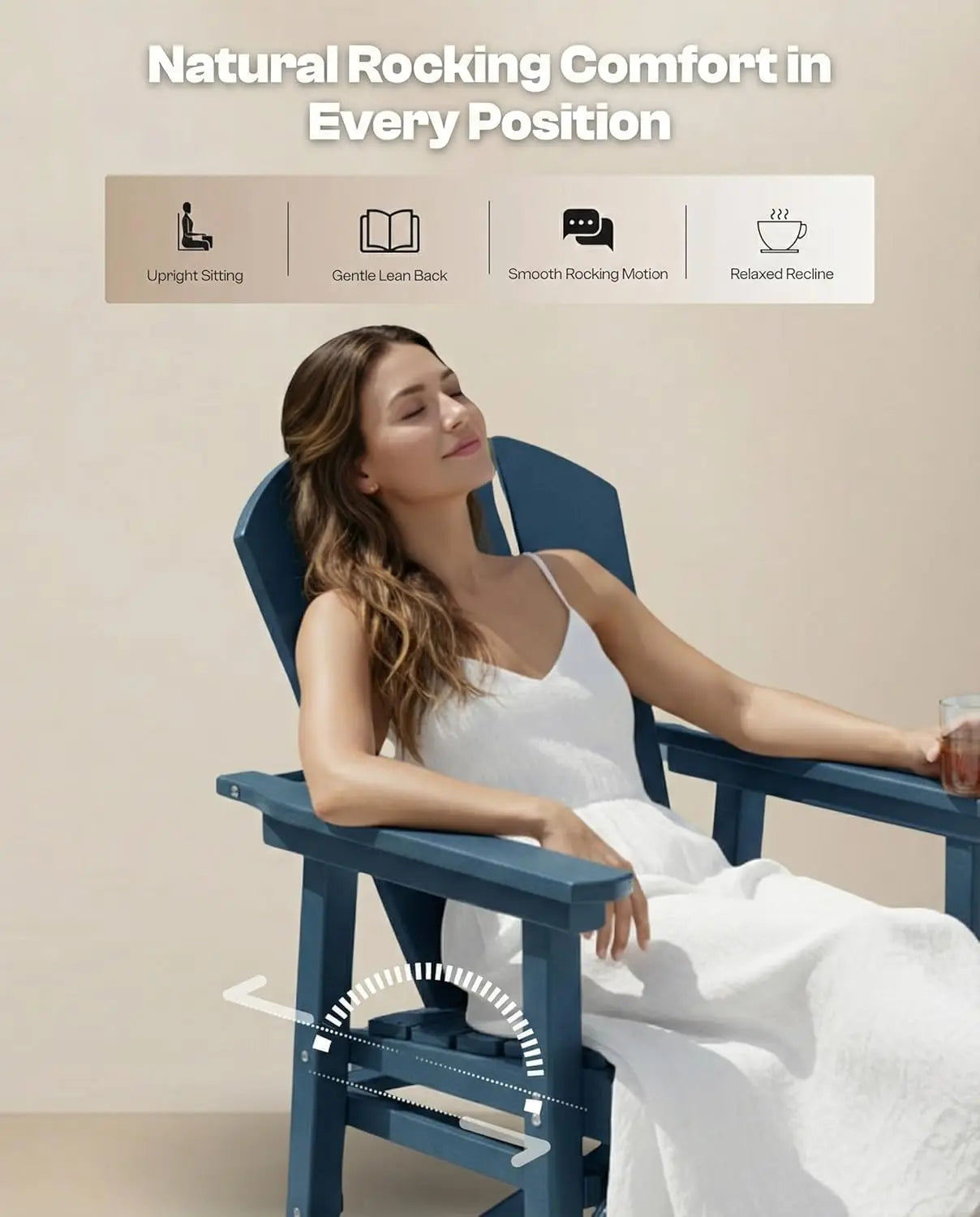 Swivel Adirondack Outdoor Chair Weather Resistant