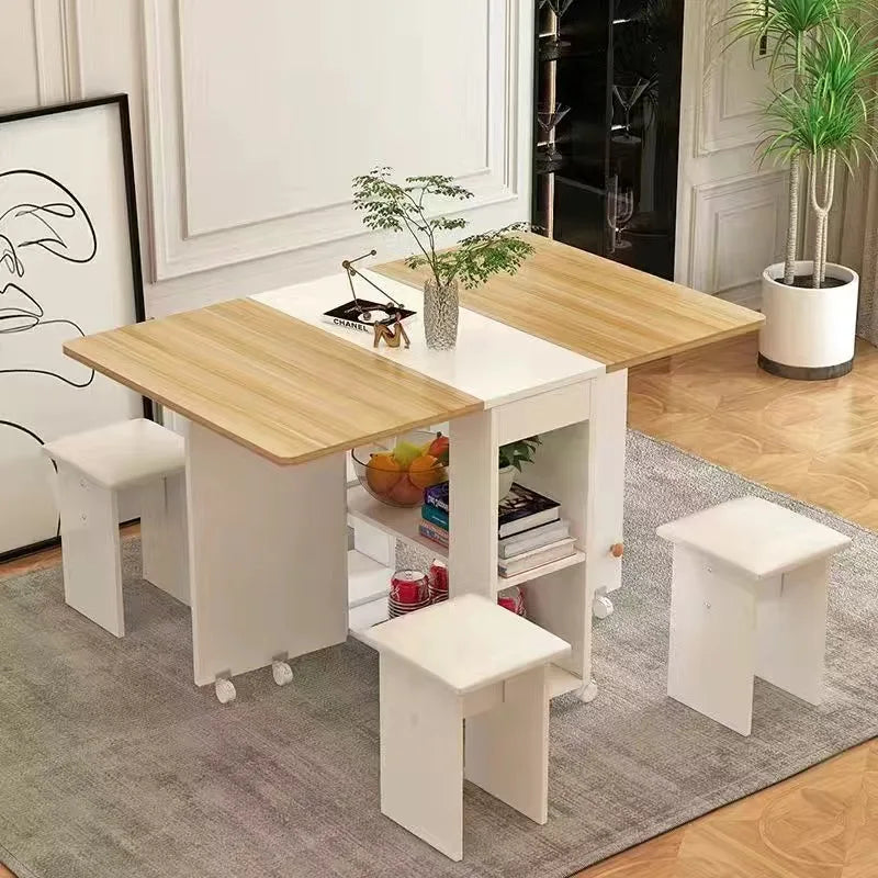 Folding Dining Table Set 4 Chairs Italian Nordic Luxury Dining Table Decorate Simple Mesas Y Sillas De Comedor Kitchen Furniture
